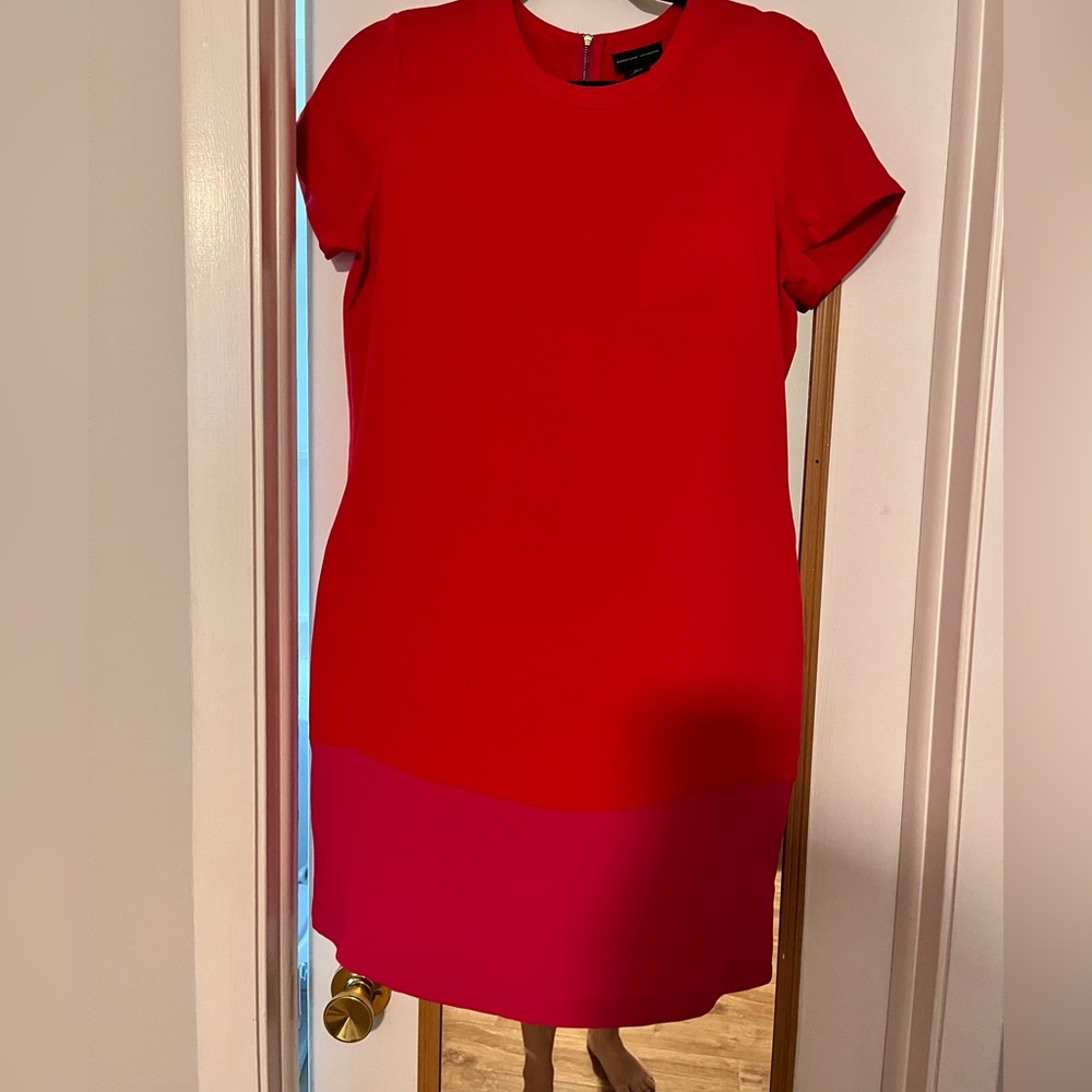 Adrienne Vittadini pink and red dress.